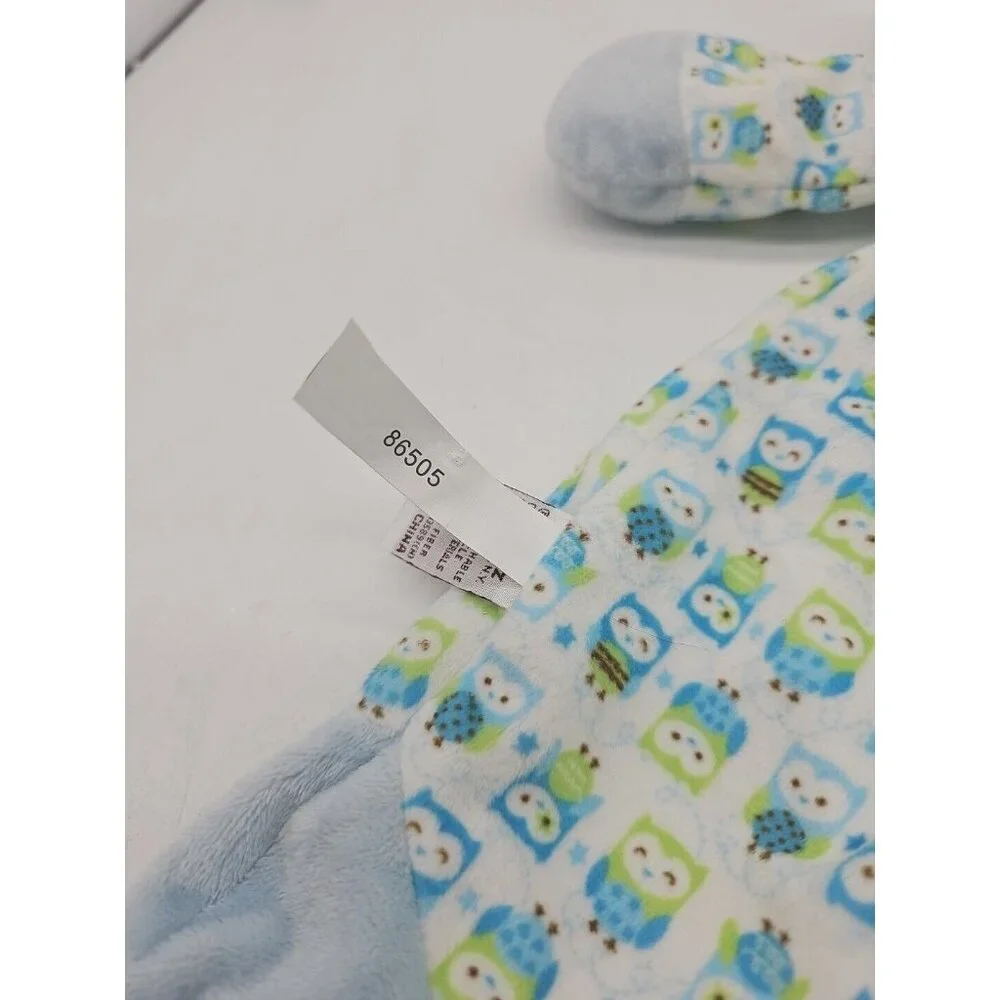 Baby Ganz Sleepy‎ Time Bear Lovey Security Blanket Owl Green Blue Brown White